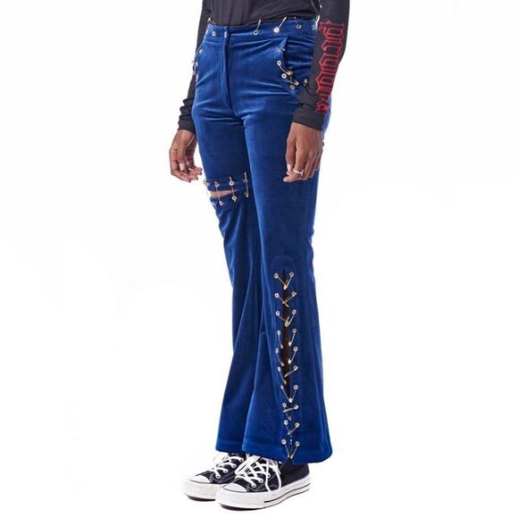 Angel Chen Women's Velvet Safety Pin Bell Jeans - Picture 2 of 8